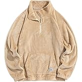 ZAFUL Men 1/4 Zipper Sweatshirt Ethnic Aztec Printed Kangaroo Pocket Fall Winter Pullovers Jacket Unisex Hoodie Tops