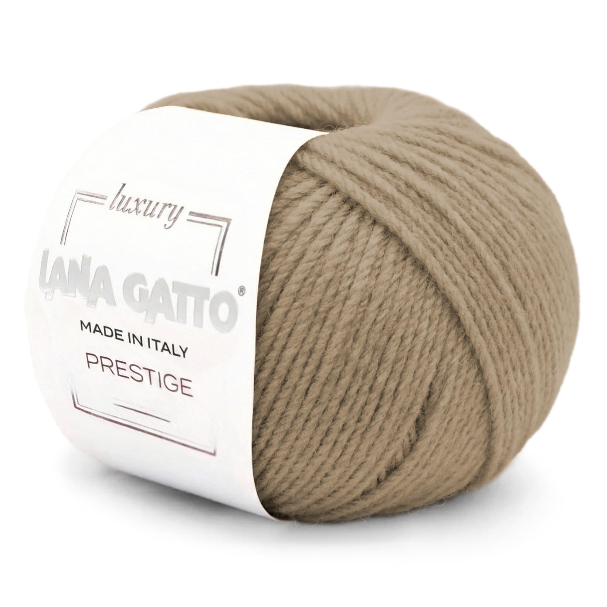 100% Cashmere Yarn for Knitting and Crochet, Lana Gatto Luxury Prestige Line, 25 gr. 75 mt, 0.9 oz 82 yds (Camel - 14618, 1)