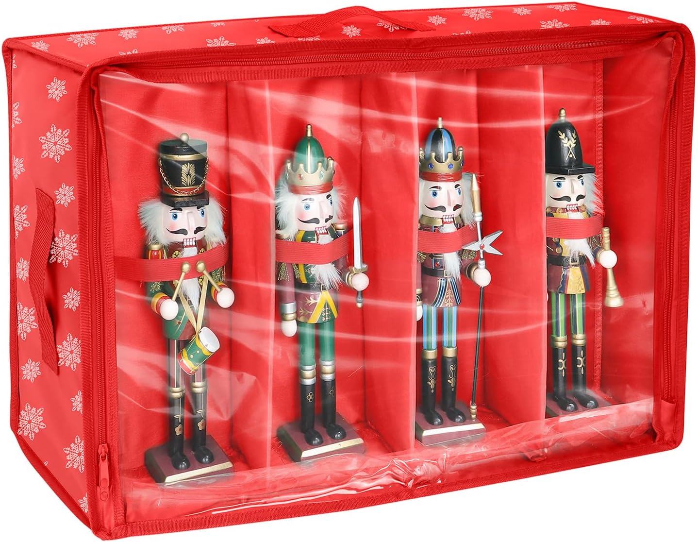 Nutcrackers - Delixike Christmas Figures Storage Box-Holds4- Adjustable for Christmas Nutcracker Decorations Storage Containers-Figurines up to 16inches,Heavy Duty Foldable Design Decor Accessories Boxes