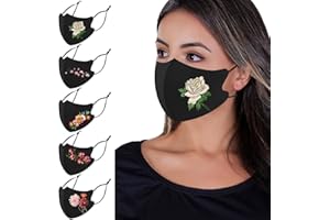 OMG Decor Face Masks Washable,Cloth Face Mask Reusable,Ice Silk Cotton Cloth Masks,3D Printing Pattern Face Mask,Pack of 5