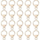 Framendino, 20 Pack Gold Round Spring Snap Hooks Clips Swivel Ring Carabineer Clip O Rings Keychain Buckles for Bag Purses Keychains DIY Accessories