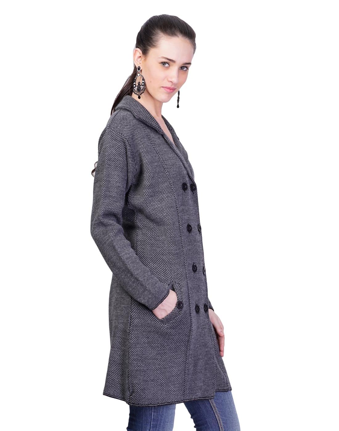 montrex grey designer long coat for women
