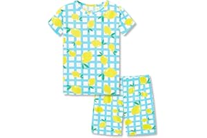 Tebbis Snug-Fitting Unisex Pajamas for Boys & Girls – Dino/Stripe PJs Soft Modal Fiber Toddler Little Jammies Size 2T-7