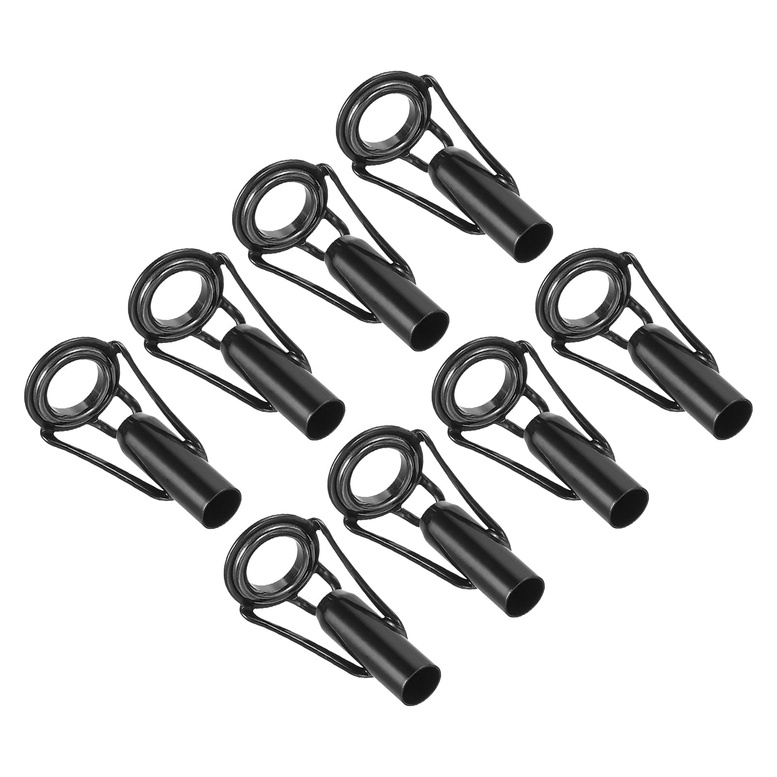 PATIKIL 5.0mm Fishing Rod Tip Repair Kit, 8pcs Stainless Steel Pole Ring Guide Replacement for Saltwater Freshwater Fishing, Black