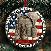 Veteran Christmas Ornament, Army Ornaments - Gift for Veteran Lovers - 2 Layer Wood & Acrylic Ornament - Ideal Christmas Tree Decor 2025 for Army, Military - Unique Gifts for Men, Women