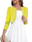 OmicGot Women's Open Front Knit Sweaters Cropped