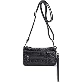 Haytijoe Triple Zip Crossbody Purses Small Crossbody Bags for Women Cell Phone Purse Soft Leather Cross Body Clutch Purse