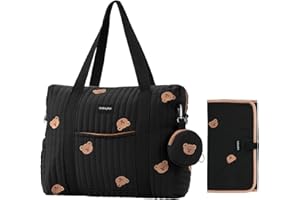 GOBABYMART 3pc Diaper Bag Tote Set, Hospital Bag for Labor & Delivery, Maternity Travel Bag with Changing Pad & Pacifier Case