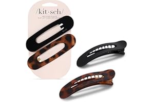 Kitsch Flat Hair Clips - Stylish Lay Down Claw Clips for Women with Thick Hair | Big Alligator Hair Clips for a Sleek Look | 