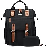LOVEVOOK Laptop Backpack for Women Work Travel Backpack Business Commuter Computer Bag Teacher Doctor Nurse Bags College Backpack Purse, 17 Inch, Black-brown