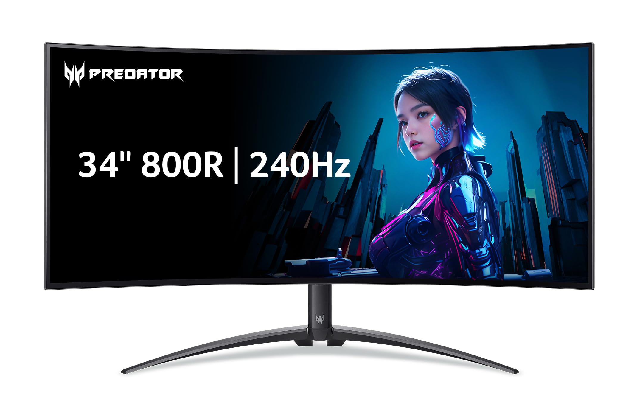 View 1 of ***The screen is broken.**** acer Predator X34 | 34" UWQHD 3440 x 1440 OLED 800R Curved Gaming Monitor | AMD FreeSync Premium Pro | 240Hz | 0.01ms | VESA DisplayHDR True Black 400 | KVM Switch | USB Type-C, DP 1.4 & 2 x HDMI 2.1