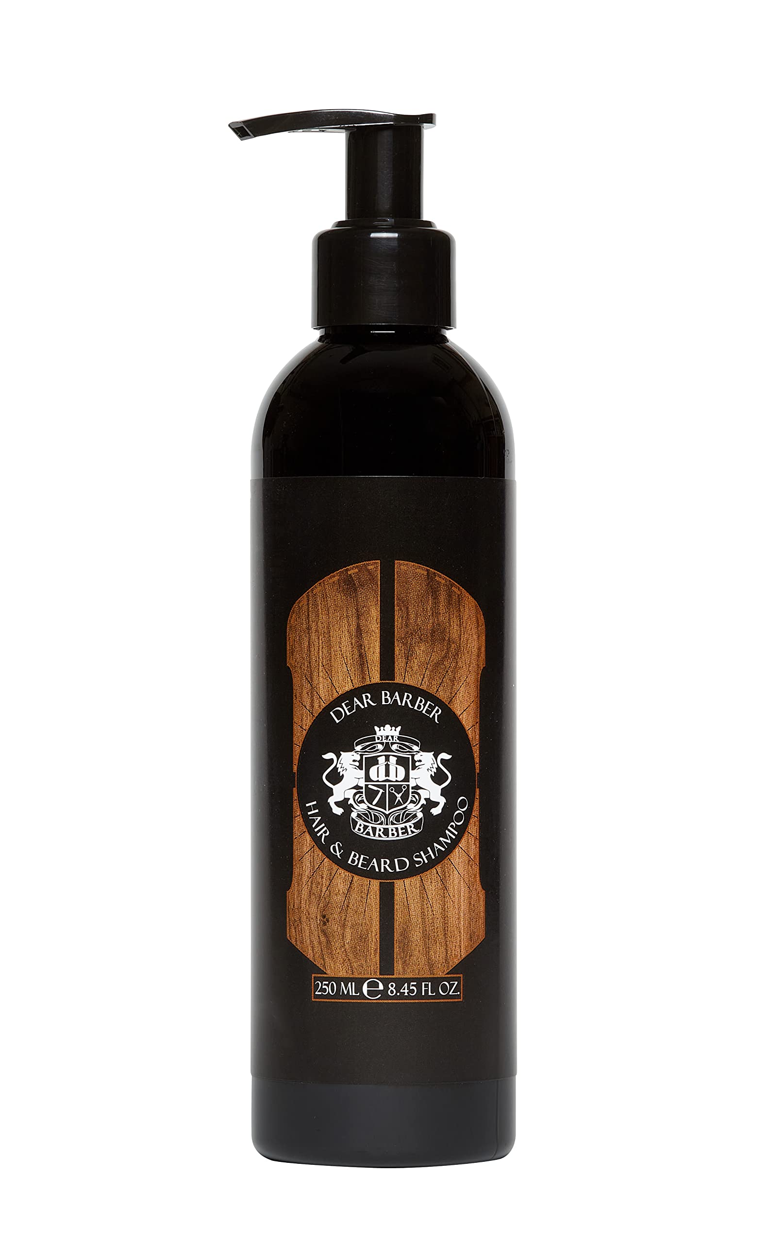 Dear Barber HAIR & BEARD SHAMPOO FOR MEN 250ml – Nourishing & Moisturising Formula for Soft, Healthy Hair & Beard – Gentle Cleansing, Anti-Static