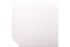 Strictly Briks Stackable Baseplates - 4 Pack Compatible with Lego & Major Brick Brands, 10 x 10 in with 32 x 32 Studs, Toy Building Plates Boards, Kids, White