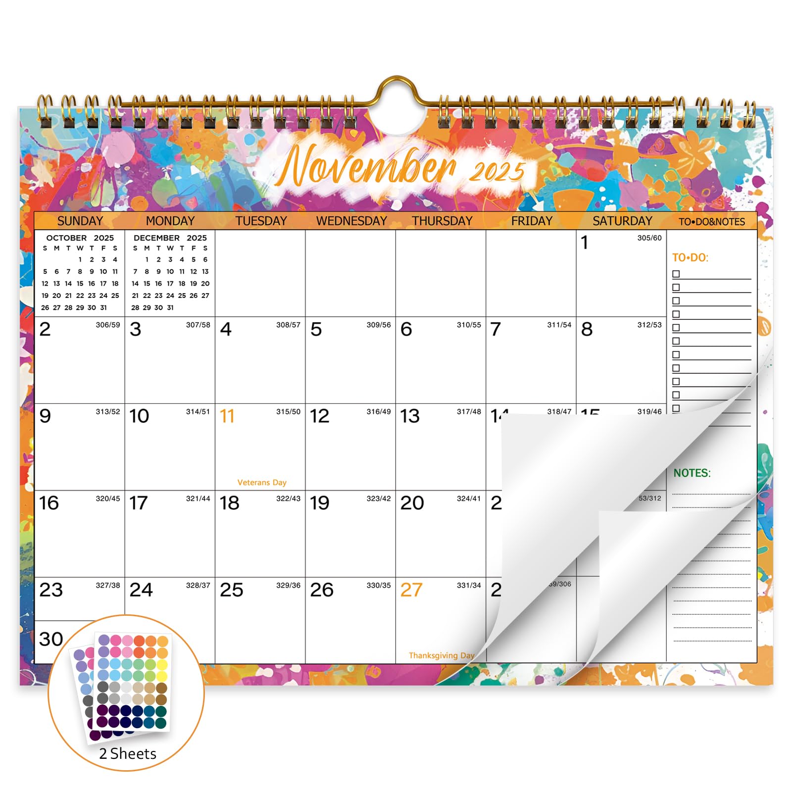 Photo 1 of ***2****XISIDO Calendar 2025-2026, 18 Months Wall Calendar July 2025 to Dec 2026 Calendar with Julian Dates, 11" X 8.5" (Colorful)