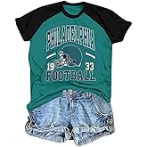 MNLYBABY Football Shirt for Women Game Day T-Shirt Football Fans Season Short Sleeve Tee Tops