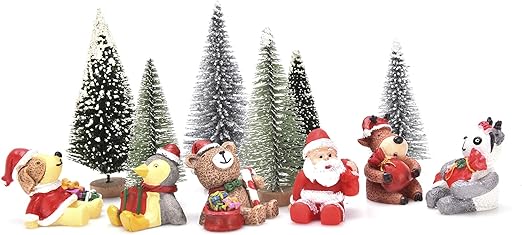 Amazon Com Junke 12 Pcs Miniature Christmas Decorations