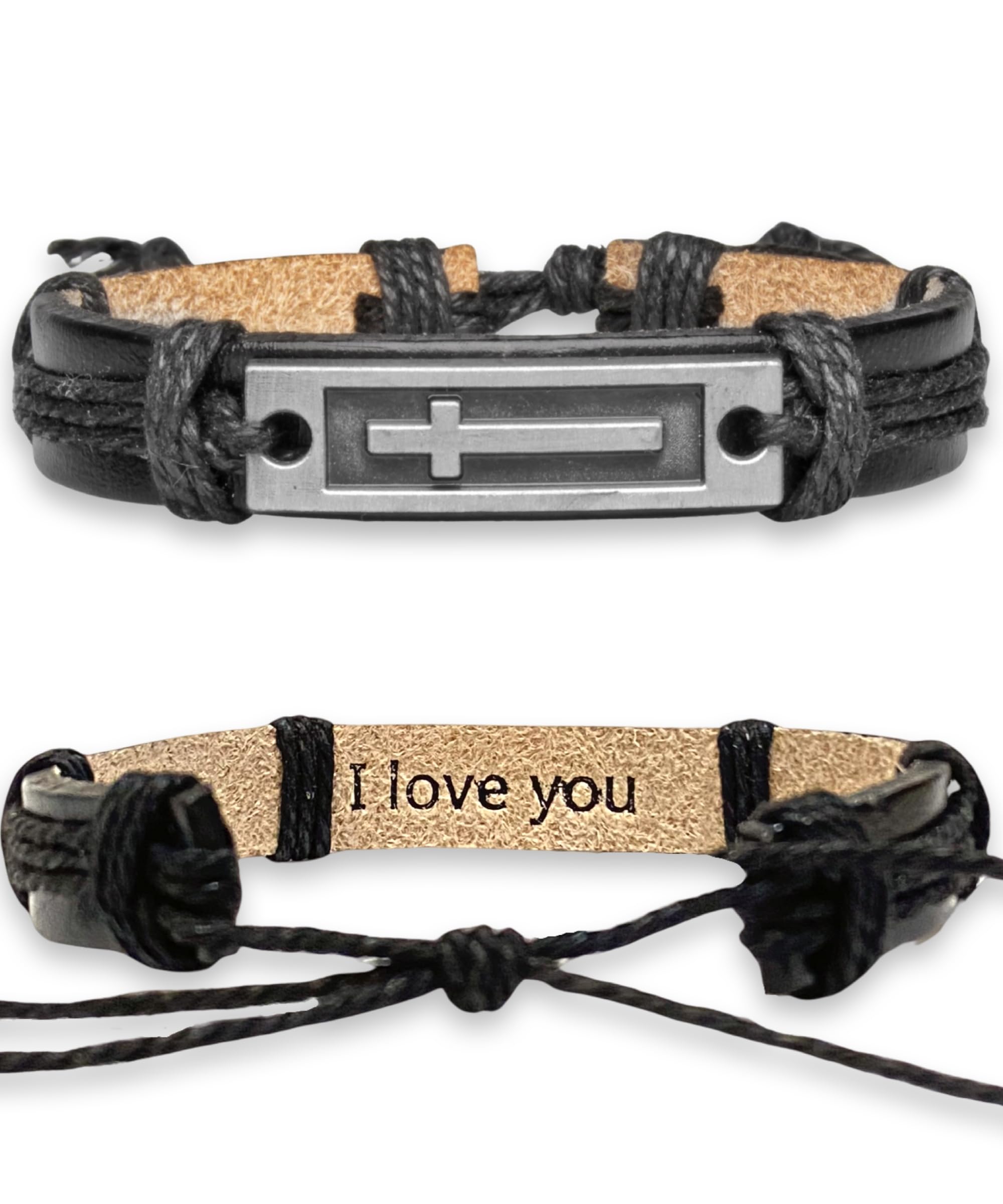 Soul Statement Leather Cross Bracelet for Teens & Men, Cool Christian Gift Ideas for Teenagers for Confirmation, Baptism, Easter Basket Stuffer
