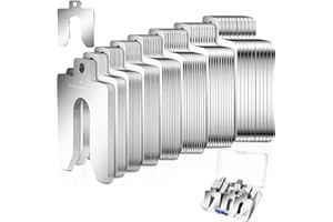 Shimeyao 80 Pcs Size A 2" x 2" Stainless Steel Slotted Shims Kit Metal Shims Stock for Leveling Assortment with Storage Box for Machinist Motor Door Shop Kit Replacement Pack