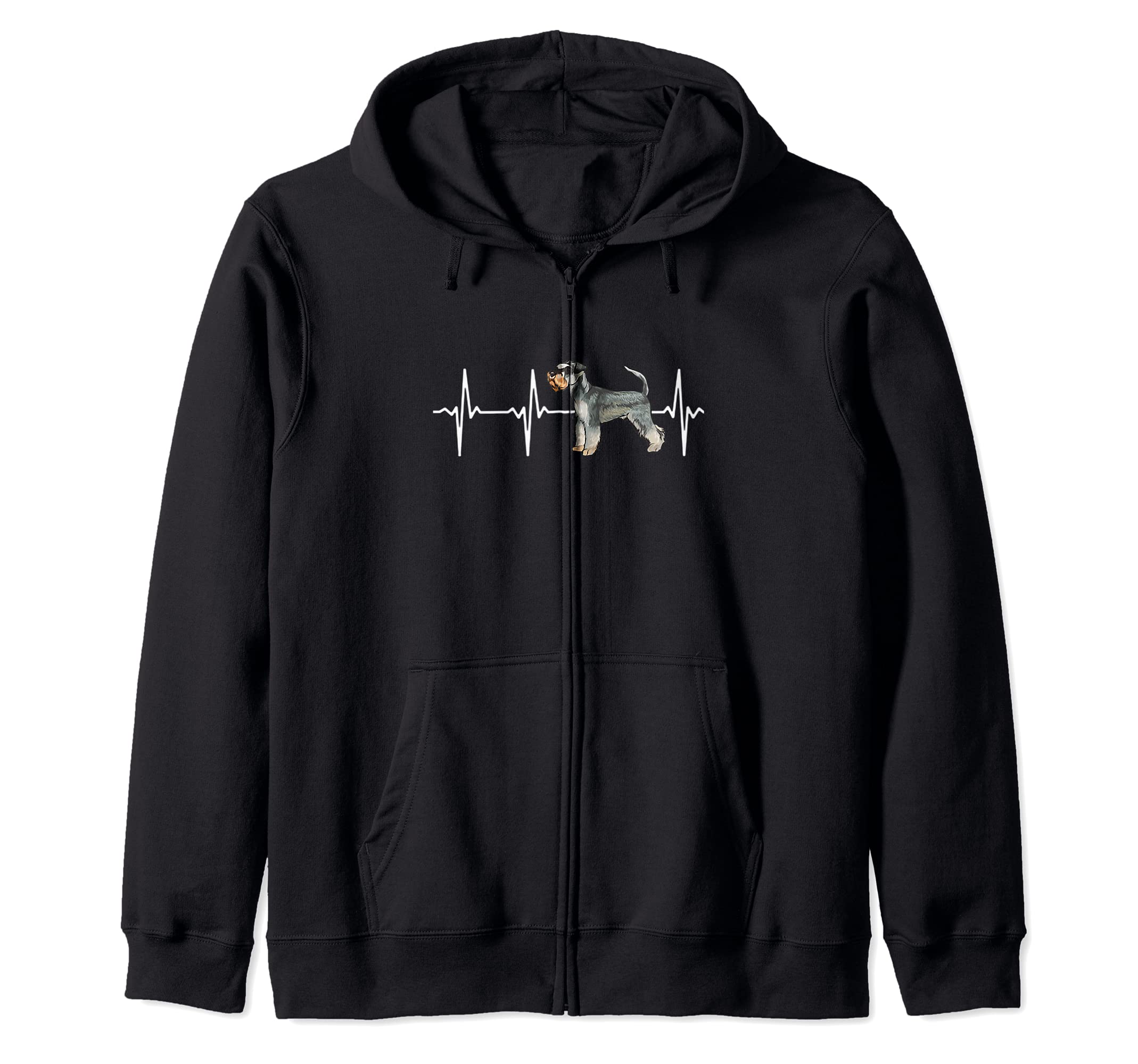 Miniature Schnauzer Heartbeat Love My Dog Zip Hoodie