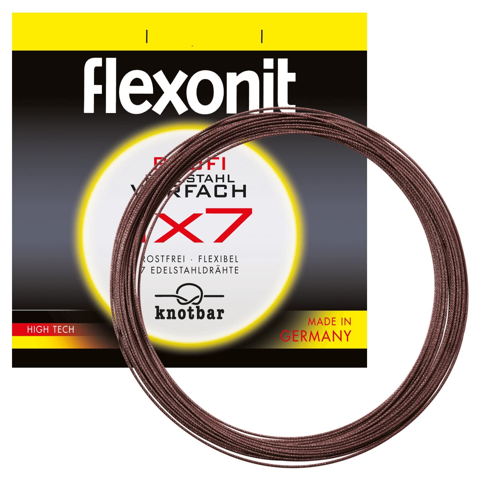 Flexonit Unisex - Adult 10C4050801029768C10 1 x 7 Stainless Steel Leader 0.45 mm-20 kg, Colourful, Normal
