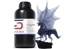 Siraya Tech Simple Water Washable 3D Printer Resin - Low Odor, Easy to Print, High Precision 405nm LCD UV-Curing Resin - Ideal for 8K Capable LCD, DLP 3D Printers (Smoky Black, 1kg)