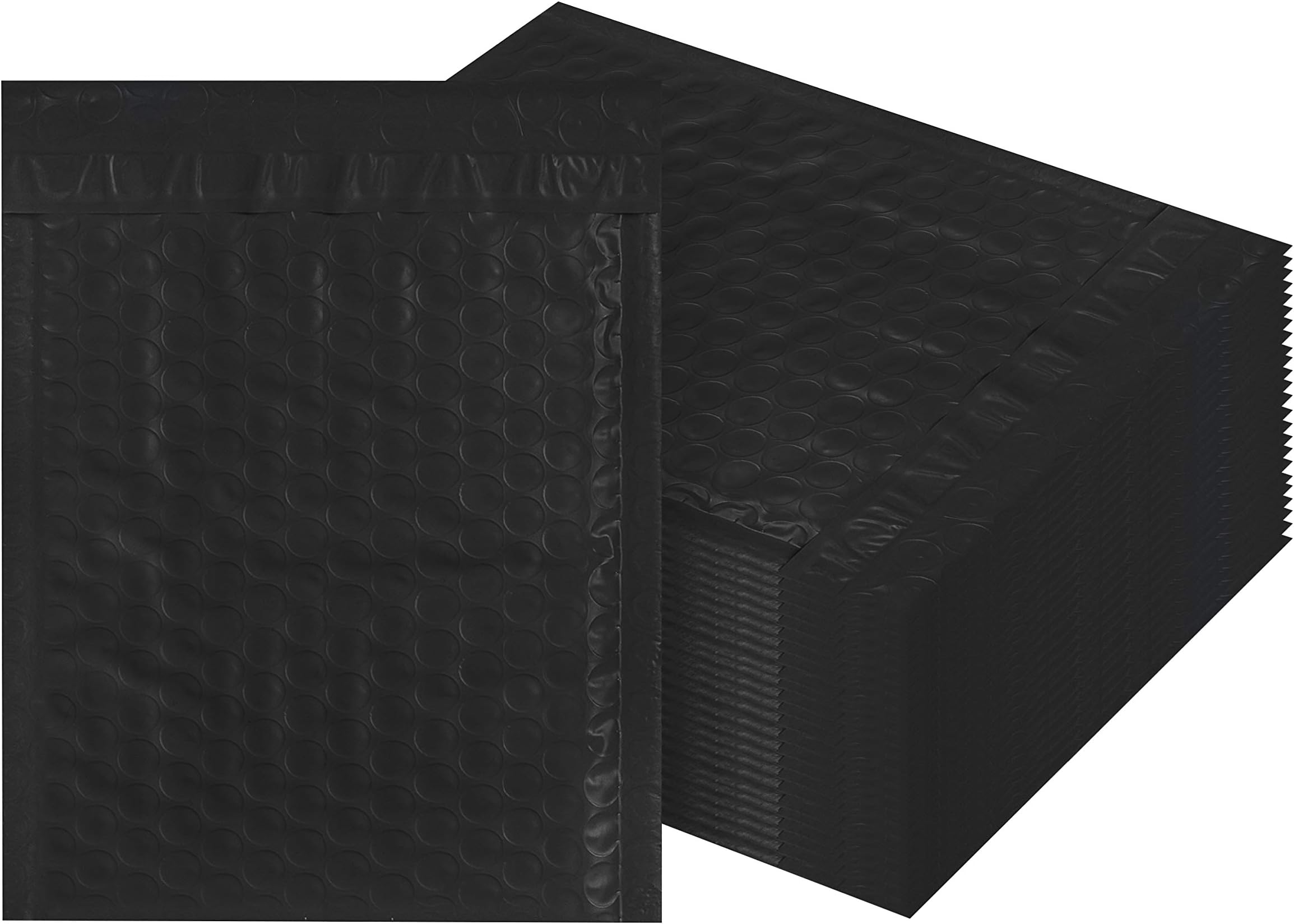 Amiff Matte Black Poly Bubble Mailers 8.5 x 11 Padded Envelopes 8 1/2 x 11, Pack of 25 Waterproof Cushion Shipping Bags with Peel and Seal for Mailing Packaging and Packing, Bags with Cushioning