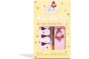 MISS NELLA Nail KIT- Nail Accessories Set for Kids- Nail Stickers, Tattoos, Nail Filer & Toe separators- All Designed foe Children Hands & Toes