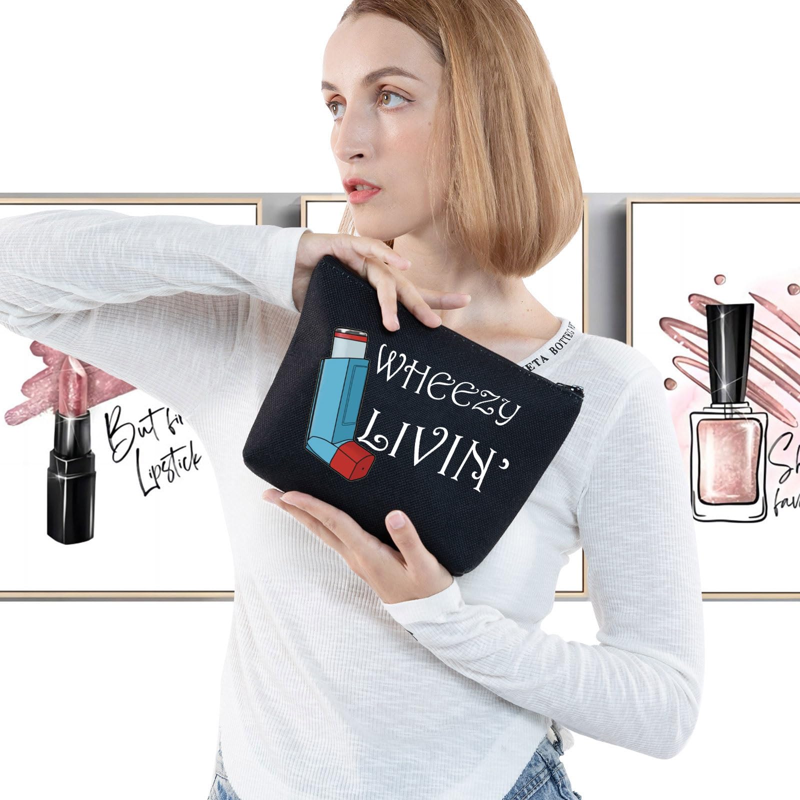 G2TUP Asthma Inhalator Gift Asthma Inhaler Medicine Bag Wheezy Livin’ Inhaler Pouch (Wheezy Livin’)