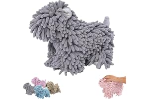 Chenille Dog Towel, Cute Puppy Shaped Hand Towel Ball Super Soft & Absorbent, Fuzzy Hanging Towel for Bathroom Kitchen Counte