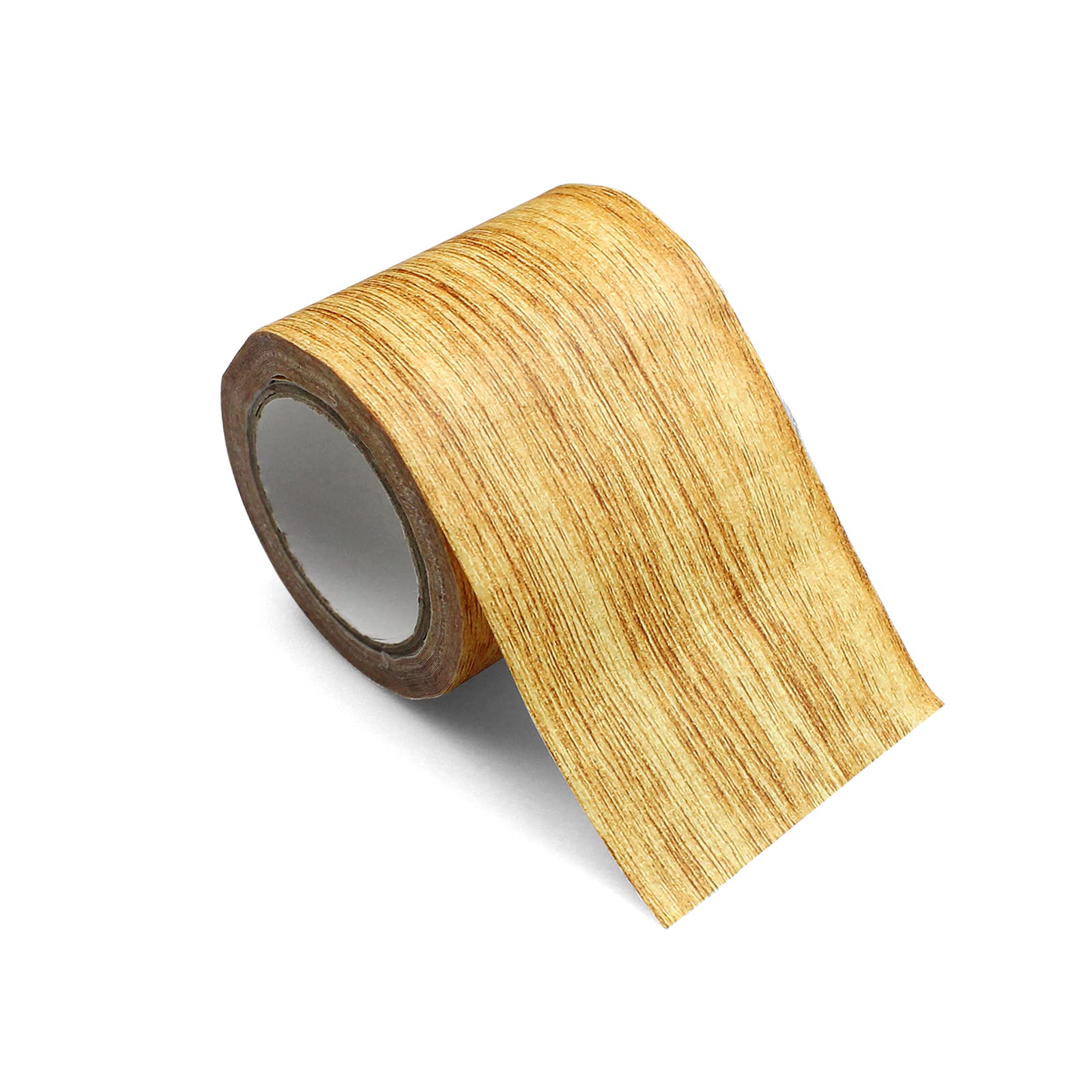 burkfeeg Wood Effect Adhensive Duct Tape Waterproof Wood Effect Floor Repair Tape Imitation Woodgrain Duct Tape for Furniture Skirting Repair (8cm×4.57m)-Golden Camel