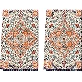 Artoid Mode Orange Flowers Bohemia Boho Kitchen Towels Dish Towels, 18x26 Inch Daily Seasonal Decoration Hand Towels Set of 2