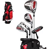 Precise XDJ - Junior Complete Golf Club Set | Lightweight Graphite Shafts, Hybrid &amp; Putter, Stand Bag Included, For Boys &amp; Girls, Ages 3-12, Left/Right Hand