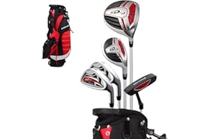 Precise XD-J Kids Golf Clubs Set – Boys’ & Girls’ Junior Golf Set with Lightweight Graphite Shafts, Hybrid, Putter & Stand Bag