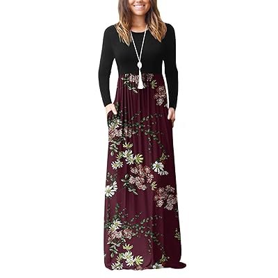 VIISHOW Womens Long Sleeve Maxi Dresses with Pockets Nigeria Ubuy