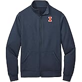 UGP Campus Apparel NCAA Primary Logo Left Chest Team Color Cadet Collar Full Zip Sweatshirt, College, University