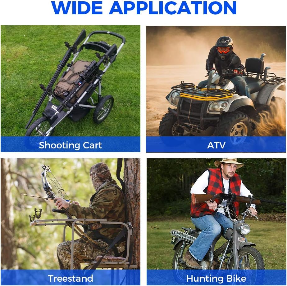 Gun Mounts for ATV with Rubber Straps Compatible with ATV Mobility Scooter Hunting Bike Shooting Carts: Automotive