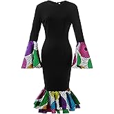 HongyuAmy Women's African Fashion Ankara Print Dress Traditional Casual Outfits Attire