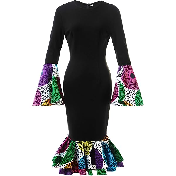 Amazon.com: African Print Dresses for Women Long Sleeve Dashiki Party Dress  Ankara Fashion Lady African Traditional Clothes : Clothing, Shoes & Jewelry
