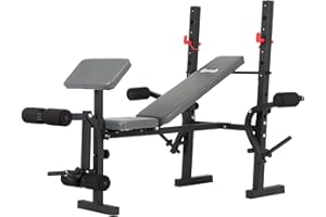 Body Champ Standard Weight Bench with Butterfly and Preacher Curl, Incline/Flat Adjustable BCB580