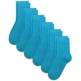 SIPCOLOR Combed Cotton Kids Crew Socks School Dress Quarter Uniform Stretchy Socks for Boys Girls