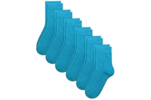 SIPCOLOR Combed Cotton Kids Crew Socks School Dress Quarter Uniform Stretchy Socks for Boys Girls