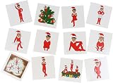 HENBRANDT 24 Mini Elfin Around Christmas Temporary Tattoos Kids Festive view 2