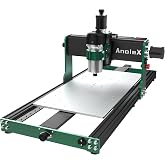 AnoleX CNC Router Machine 3060-Evo Max, All-Metal XYZ Axis Dual Steel Linear Guides with 800W Trimmer Router, ideal for Cutting Aluminum, Brass, Stainless steel, Wood, Acrylic, MDF, Plastics