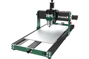 AnoleX CNC Router Machine 3060-Evo Max, All-Metal XYZ Axis Dual Steel Linear Guides with 800W Trimmer Router, ideal for Cutting Aluminum, Brass, Stainless steel, Wood, Acrylic, MDF, Plastics
