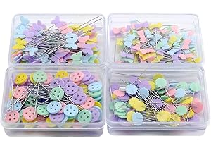 YICBOR 100Pcs/Box (4 Boxes) Sewing Pins Patchwork Pins Flower Pins Sewing Tool Needle (Patchwork pins ABCD)
