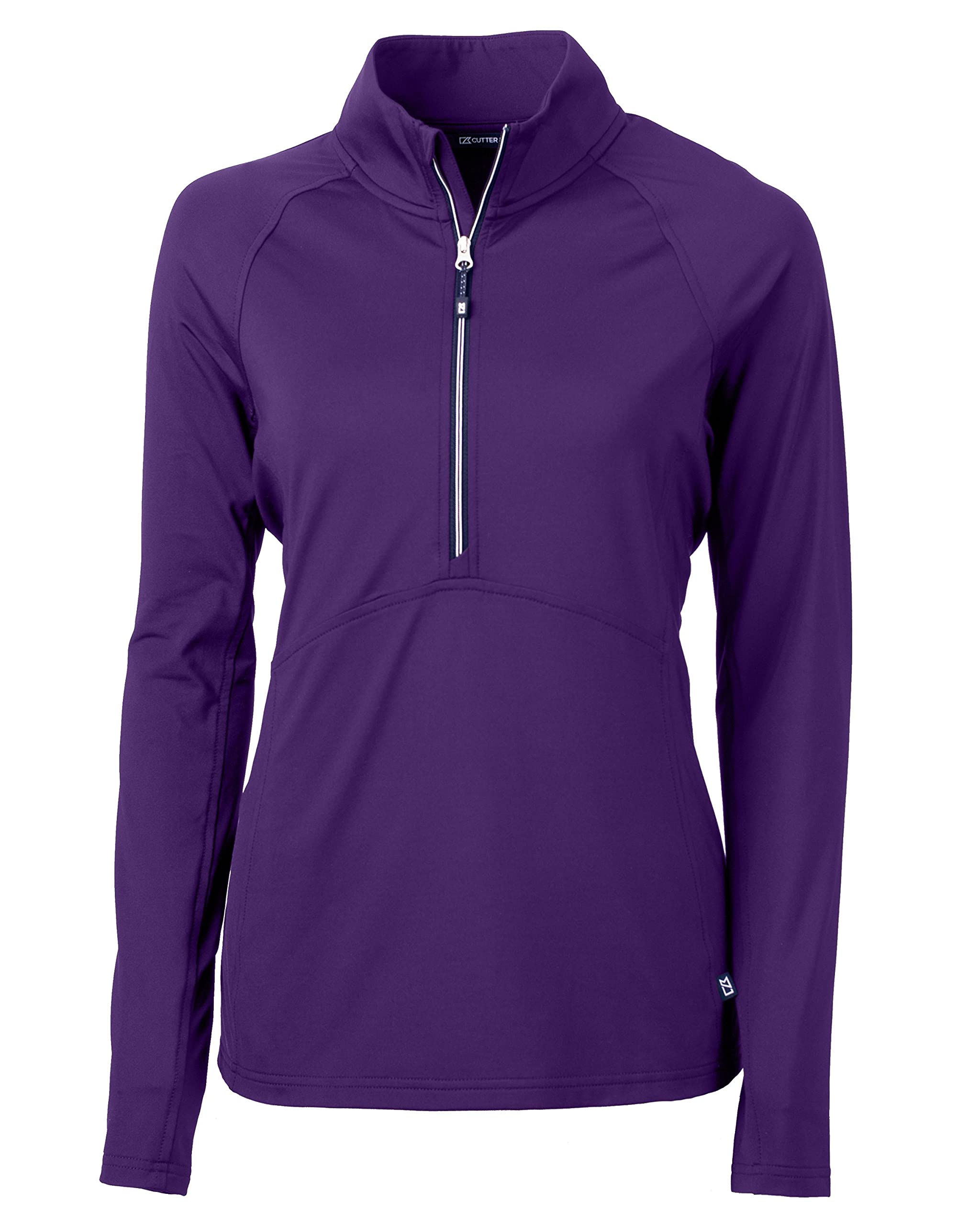 Cutter & Buck Women's Long Sleeve Adapt Eco Knit Half Zip Sweatshirt Pullover Shirt, College Purple, Medium