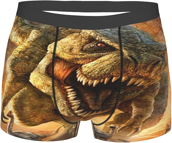 Dinosaur Aggressive Wild TRex Men's Boxer Briefs AllOver Print