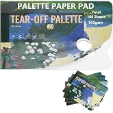 Tear-Off Paint Palette Paper Pad, 105gsm, Disposable Mess-Free Paint Tray, 5-Pack 100 Sheets for Watercolor, Acrylic, Gouache, Oil, and Ink Painting (Small 100 Sheets 7.8''x11.7'')