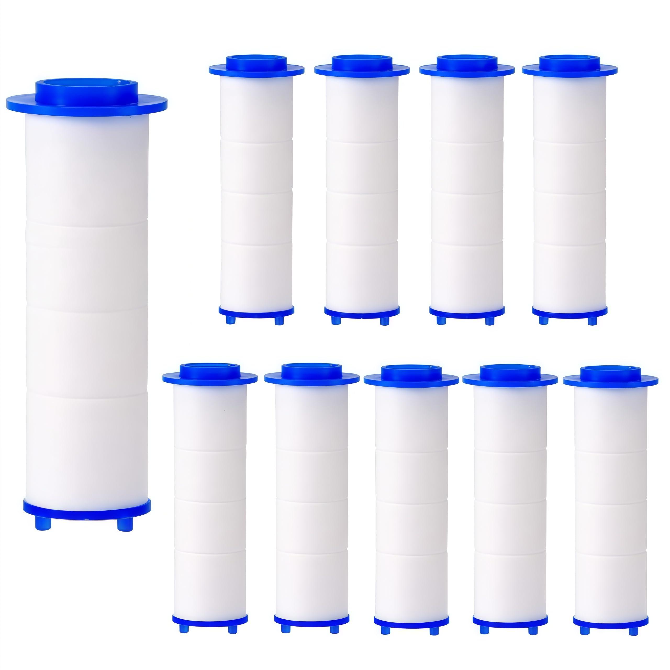 Photo 1 of 10Pcs 2.36×0.94 Inch Ion Shower Dropse Head Filter PP Cotton Replacement Cartridge, Shower Head Filter Drivese, Water Filter Core Cotton For Handheld Showerheads