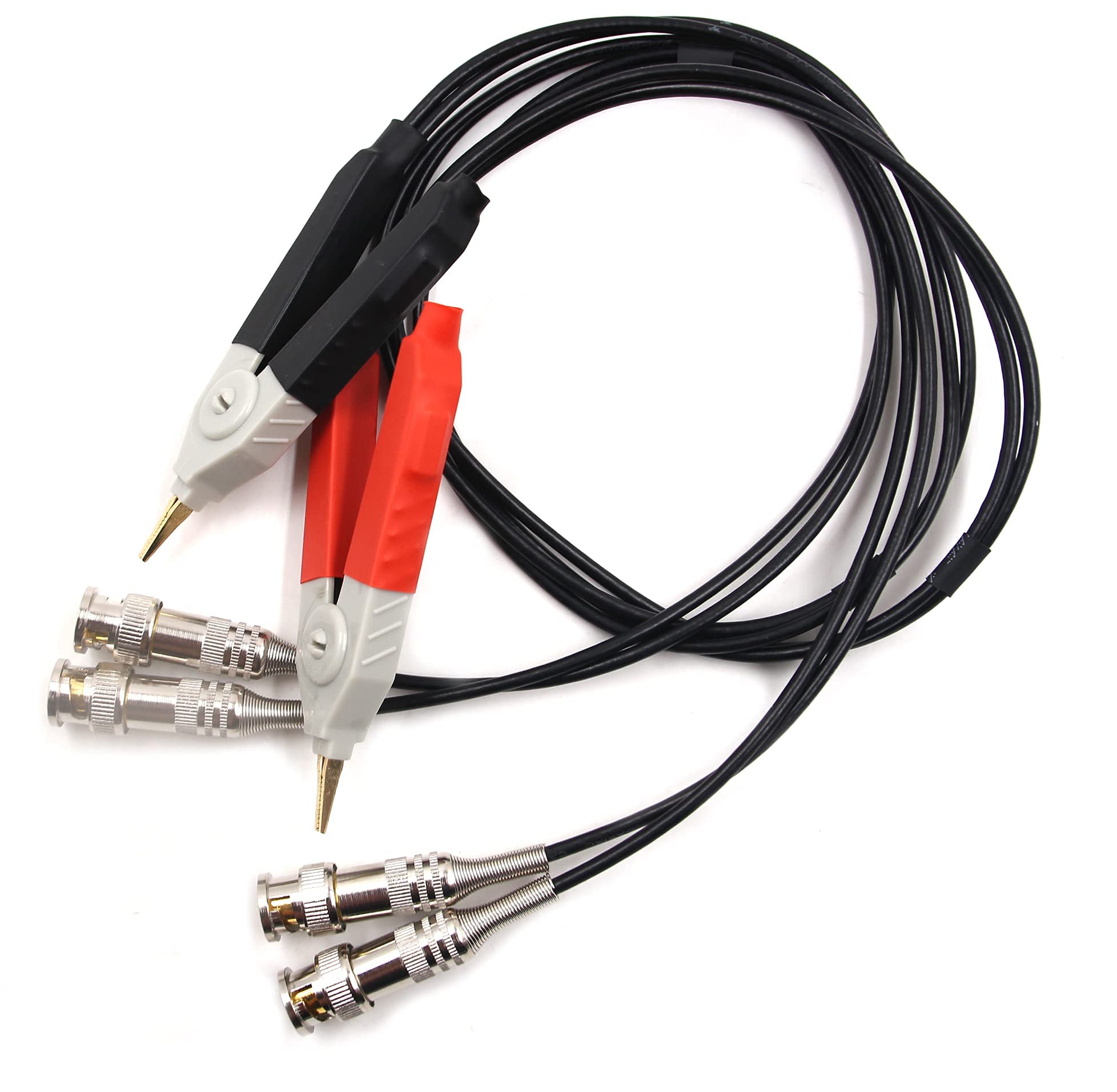 Chiloskit LCR Meter Test Leads Lead Alligator Clip Cable Meter Test Lead Cable Probe Set Terminal Kelvin Probe Wires with 4 BNC